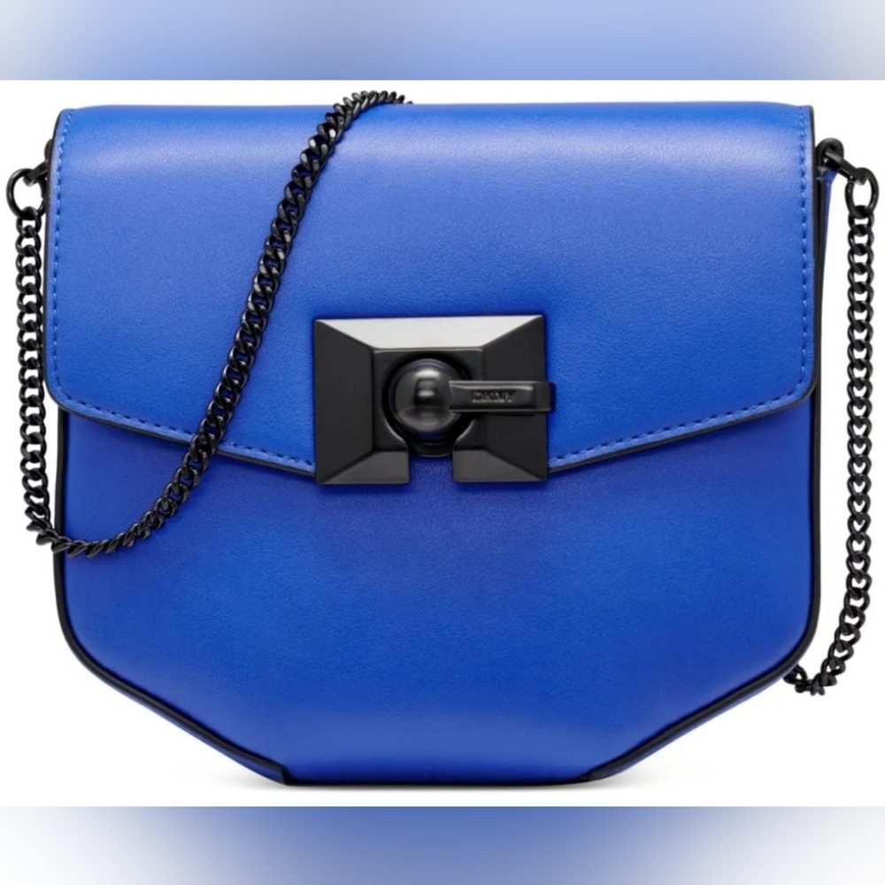DKNY Colette Crossbody Leather Bag in Cobalt Blue.